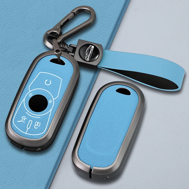 

Zinc Alloy Leather Car Key Case Cover For Buick Envision Vervno GS 20T 28T Encore NEW LACROSSE Opel Astra k Accessories