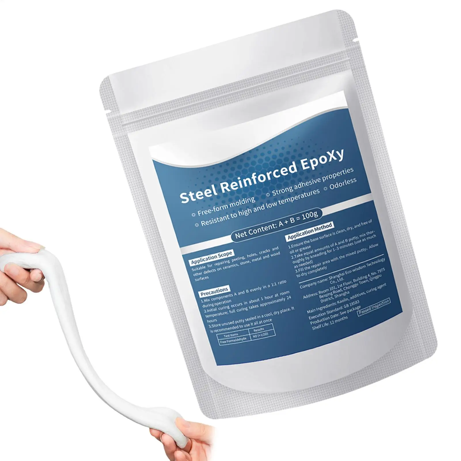 100g Portable Epoxy Clay Filler Steel Reinforced Epoxy Putty Waterproof Heat-Resistant Craft Production Part Shaping Metal