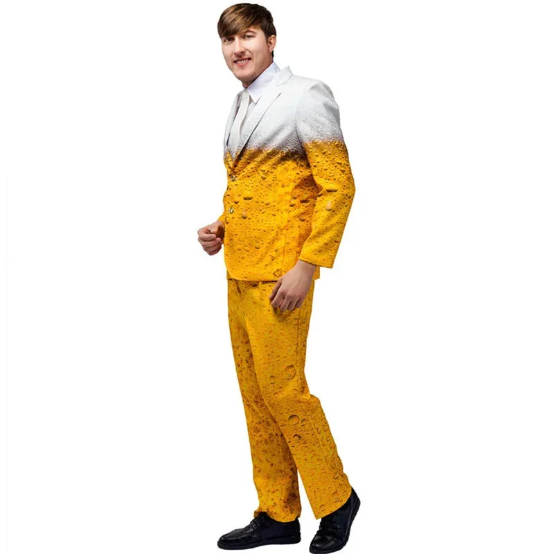 

qq273Мужской женский костюм Октоберфеста, нарядное платье, костюм для взрослых, одежда для ролевых игр, желтые пивные вечерние фантазийные костюмы