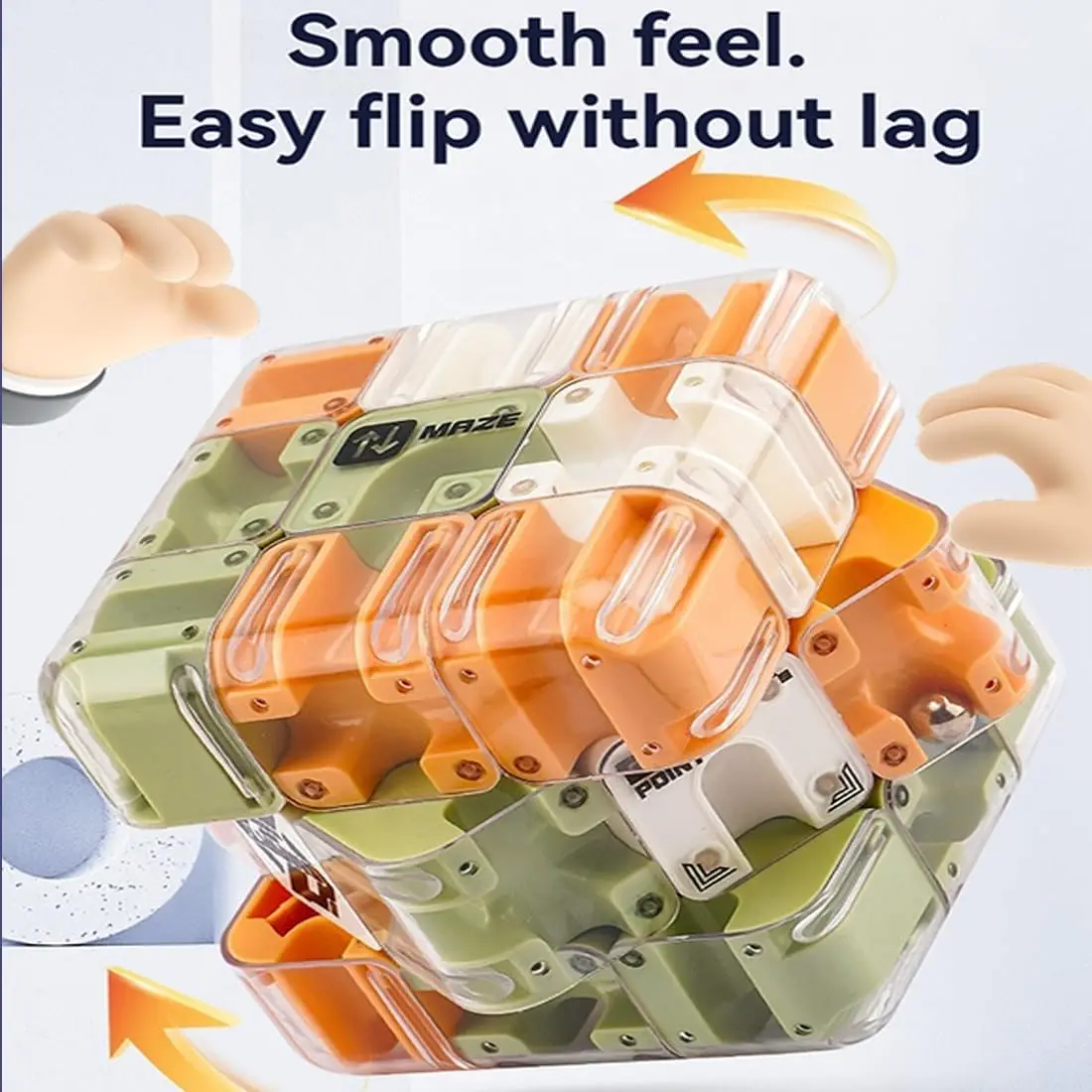 大型迷路3Dパズル迷路キューブ - デュアルユースローラースマートパズル、空間論理とストレス解消のための頭脳ゲーム