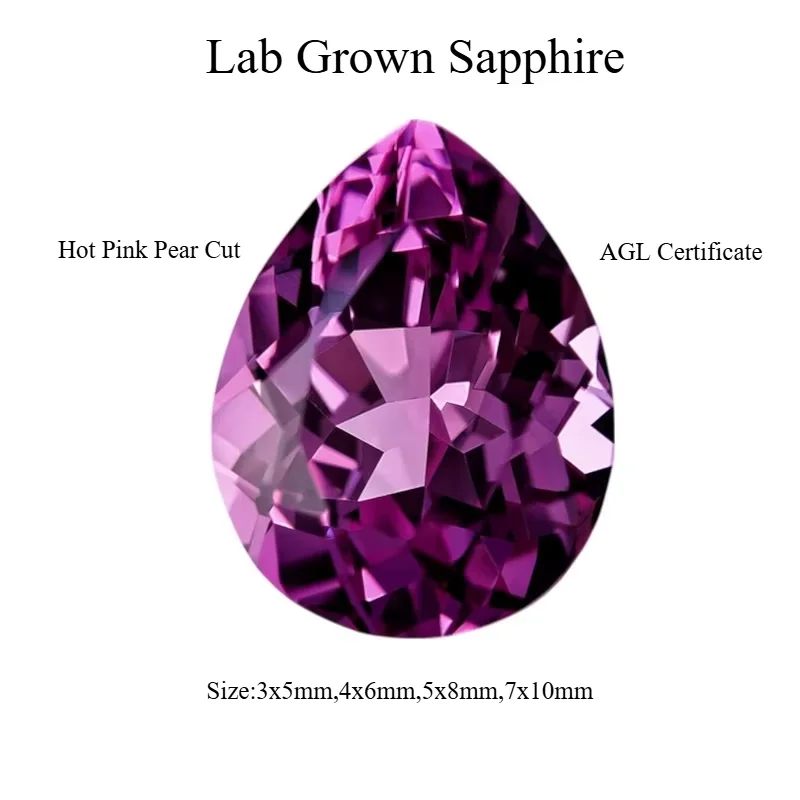 

Грушевидная огранка, ярко-розовый лабораторный сапфир, выбираемый сертификат AGL, тестер бриллиантов для изготовления серег, колец, ювелирных изделий своими руками