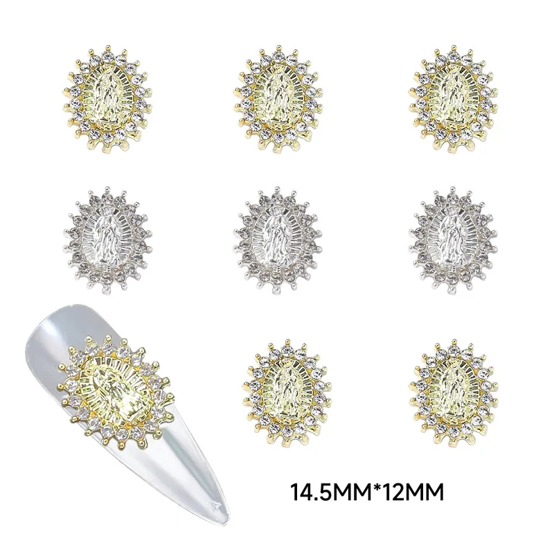 10Pcs Butterfly Shaped Rhinestones Nail Charm Silver Gold Metal Zirconia Luxury Cross Star Nail Art Decoration Charms