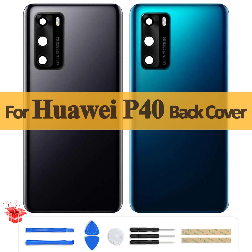 

AAA+ Back Battery Cover For Huawei P40 Back Cover Rear Door Housing ANA-AN00 TN00 NX9 LX4 Back Case + Camera Lens Replacement