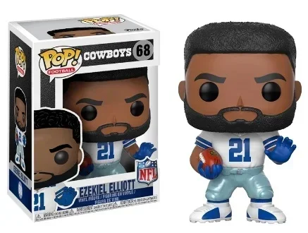 Funko Pop Fútbol Americano EZEKIEL ELLIOTT # Figuras de acción de vinilo de los COWBOYS de la NFL, modelo 68 Super Star, juguetes coleccionables para niños