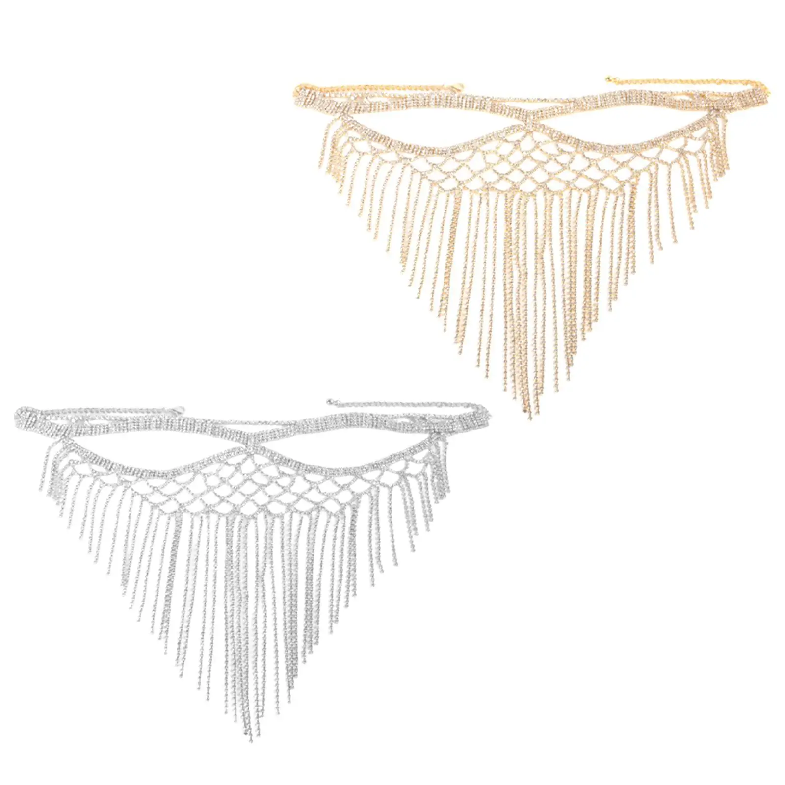 

Rhinestone Tassel Masquerade Mask Decoration Modern Face Chain Costume Mask Long Tassel Veils for Dress up Themed Party Concerts