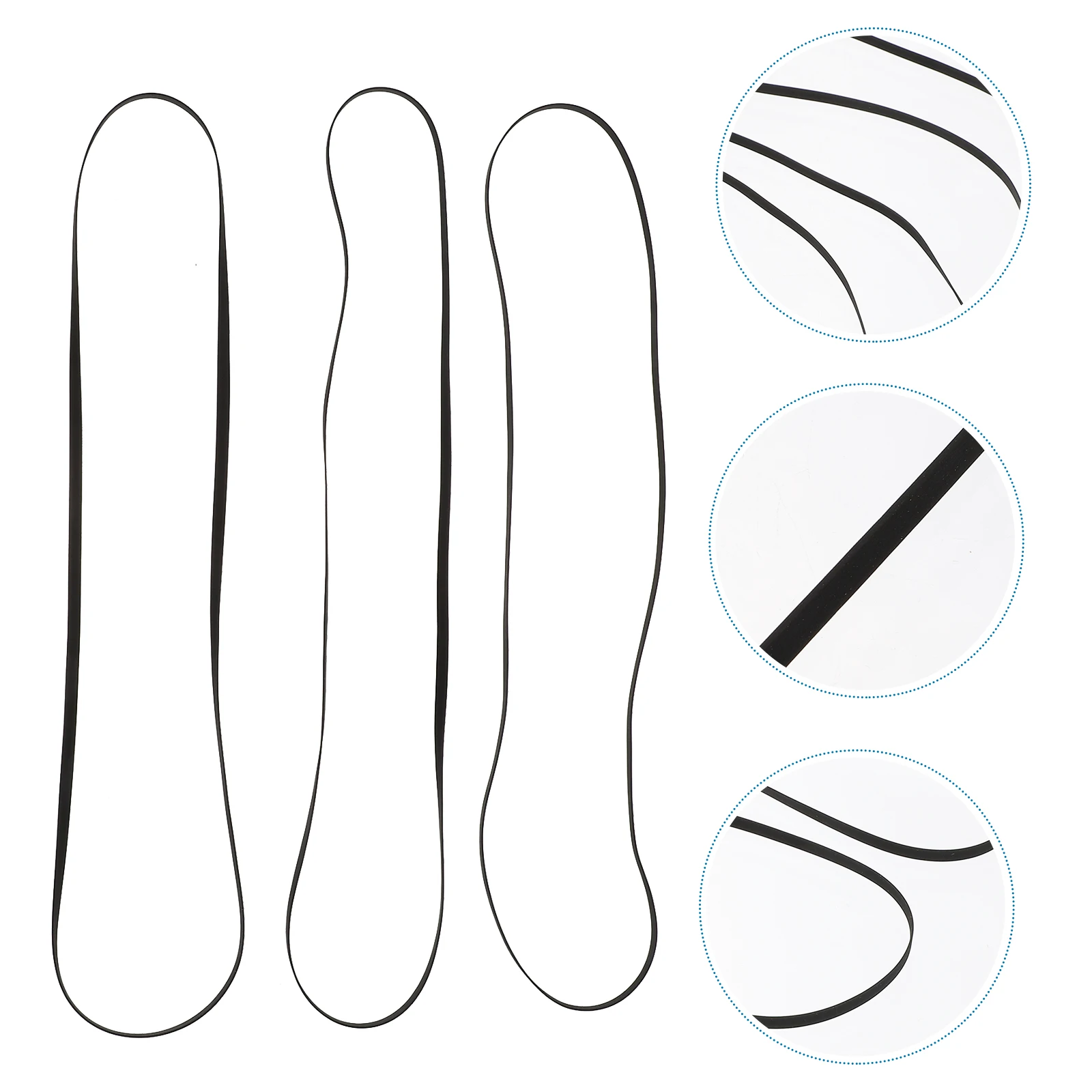 

3 Pcs Record Player Belt Vinyl Turntable Strap Parts Platinum Cell Players Accessories Replacement Cassette