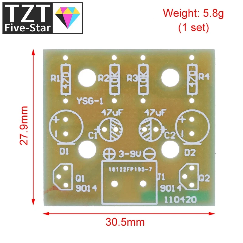 TZT Simple LED Flash DIY Kits Circuit Electronics DIY Electronic Suite 1.2mm Parts for Arduino Flash LED Kit Electronic DIY Kit