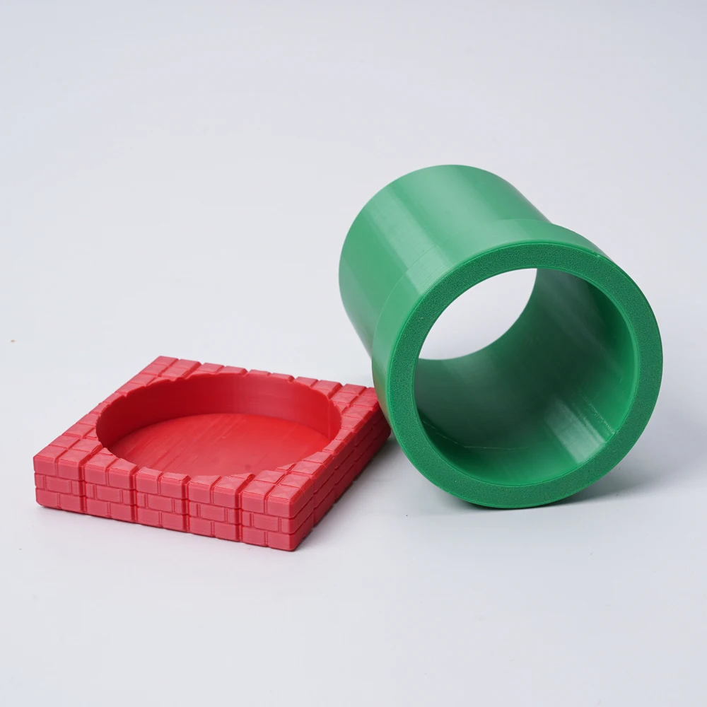 1 Creative Pen Holder Green Pipe and Red Brick Combo Set. Creative Storage Pen Holder in Retro Gaming Style for Your Desk. Stac