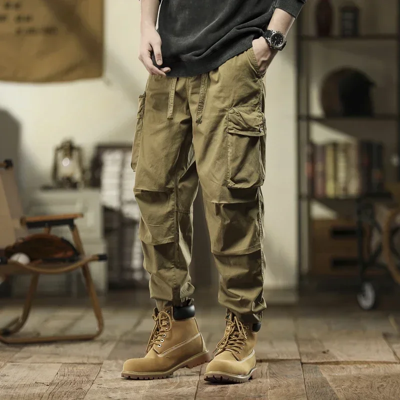 

2023 Autumn Winter Cargo Pants Men Retro Loose Casual Pants Men Military Tactic Outdoors Jogging Pants Fashion Sweatpants