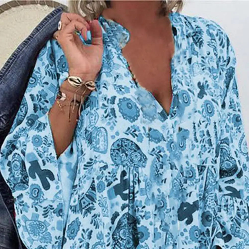 2023 Spring Printing Tassel Boho Mini Dress Women Elegant V Neck A-Line Office Dress Vintage 3/4 Flare Sleeve Summer Beach Dress