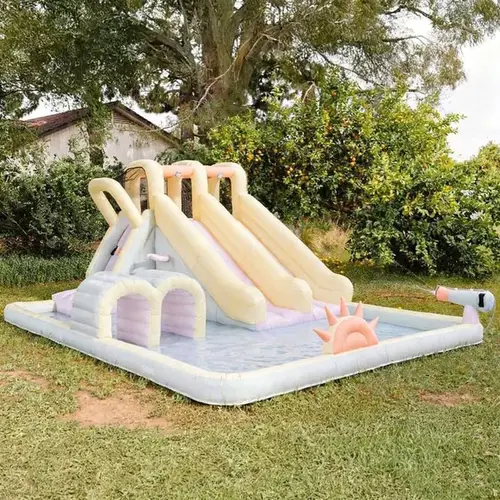 Imagen 2 del producto Castillo de rebote con piscina para cumpleaños, boda, fiesta al aire libre, casa de juegos para niños de grado comercial con soplador
