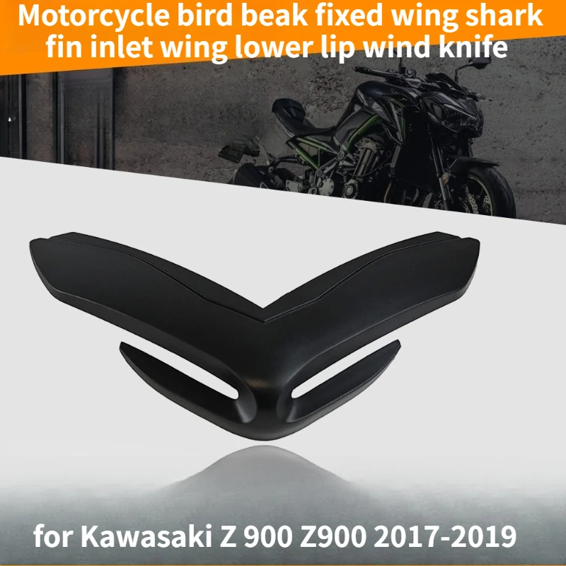

Motorcycle bird beak fixed wing shark fin inlet wing lower lip wind knife for Kawasaki Z 900 Z900 2017-2019
