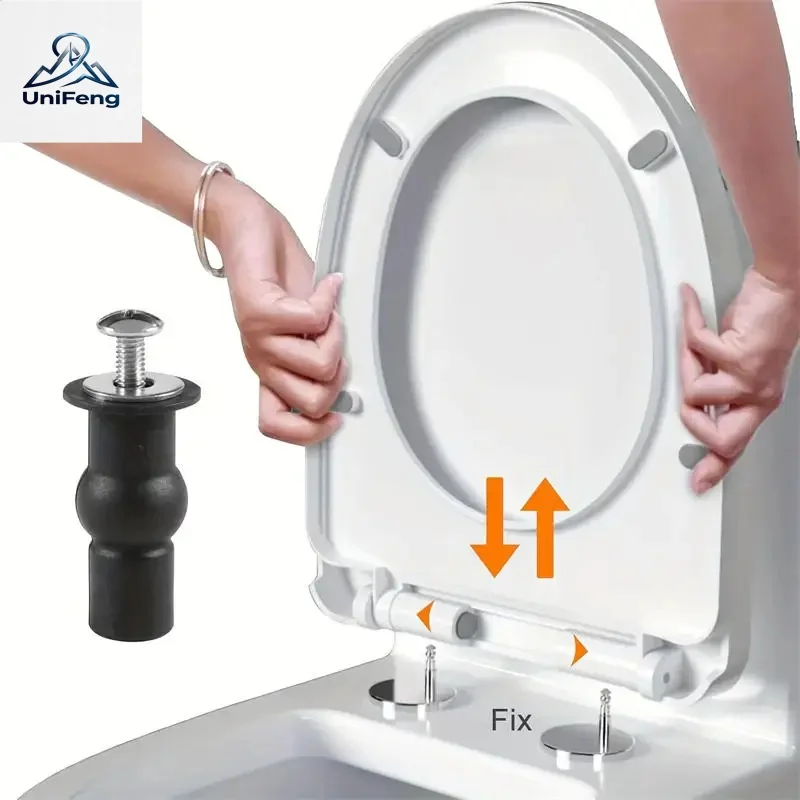 2pcs Expansion Screw Toilet Seat Top Fix Seat Hinge Hole Fixings Well Nut Screw Rubber Back To Wall Toilet Cover Accessories