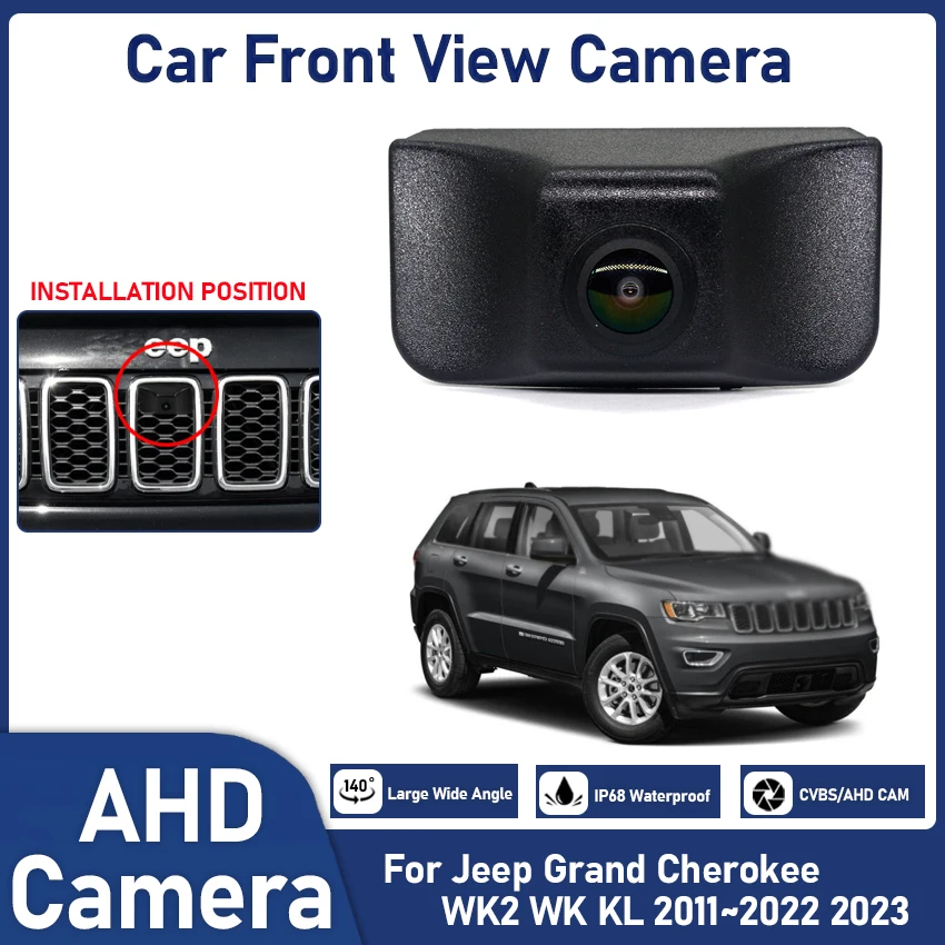 AHD 1080P Night Vision Waterproof LOGO Parking Front View Camera For Jeep Grand Cherokee WK2 WK KL 2011~2020 2021 2022 2023