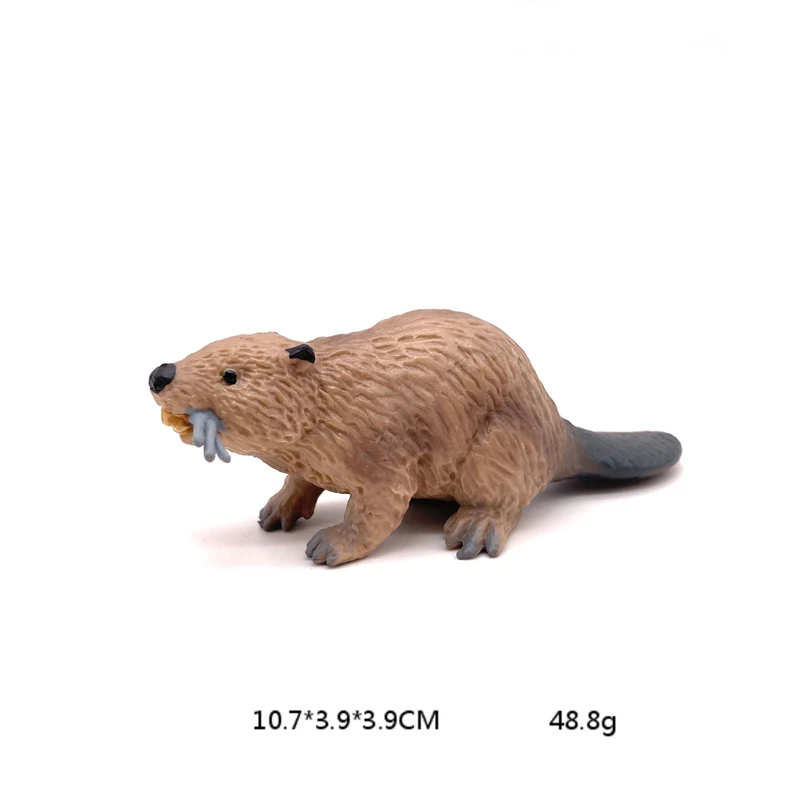 Realistic Animal Toy Model Father Male Beaver Resin Figure Figurine Home/Office Decor Collectible Toy Kid Early Education