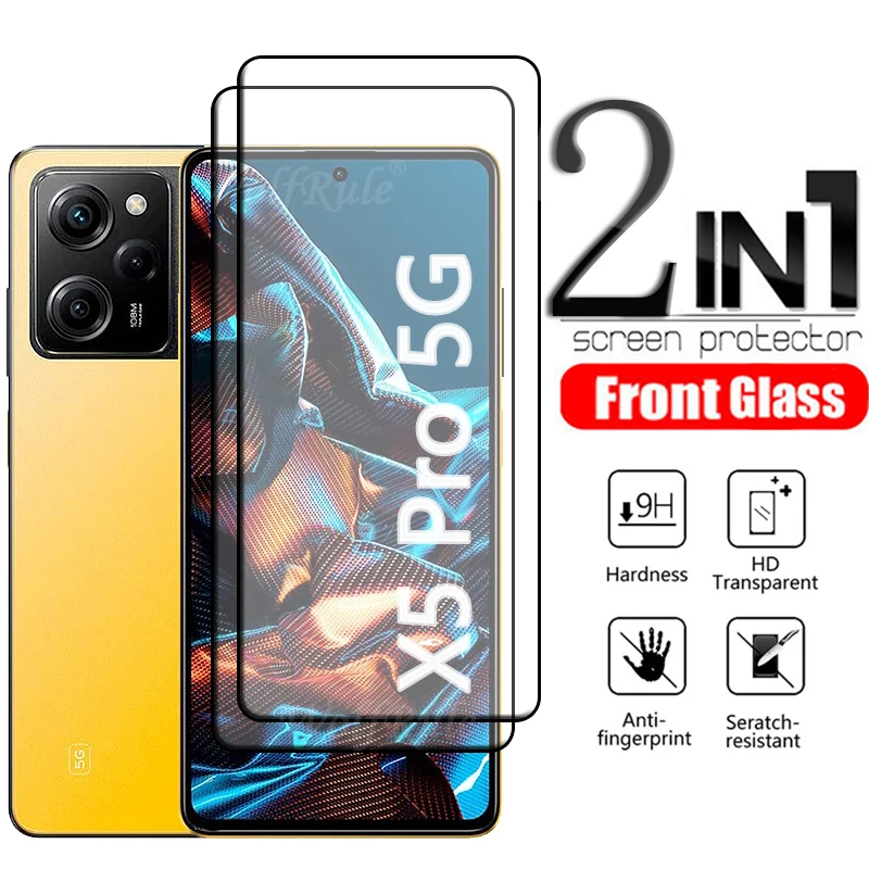 

2Pcs For Poco X5 Pro 5G Glass For Xiaomi Poco X5 Pro Tempered Glass 9H Full Cover Glue Screen Protector Poco X3 X4 GT X5 Pro