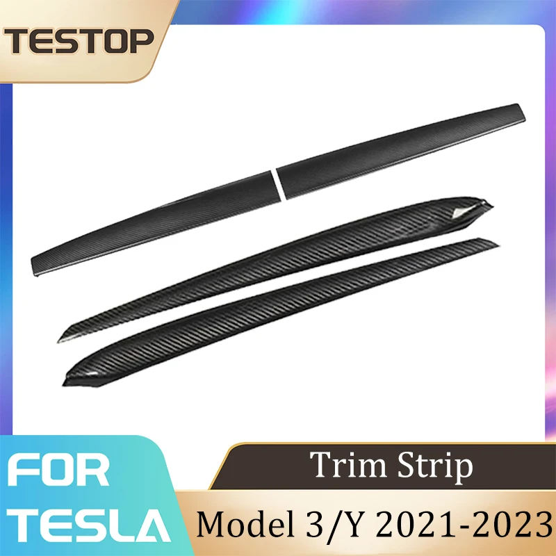 For Tesla Model 3 Model Y Center Console Decorative Strip Interior Door Trim Interior Accessories Dashboard Protective Cover ABS