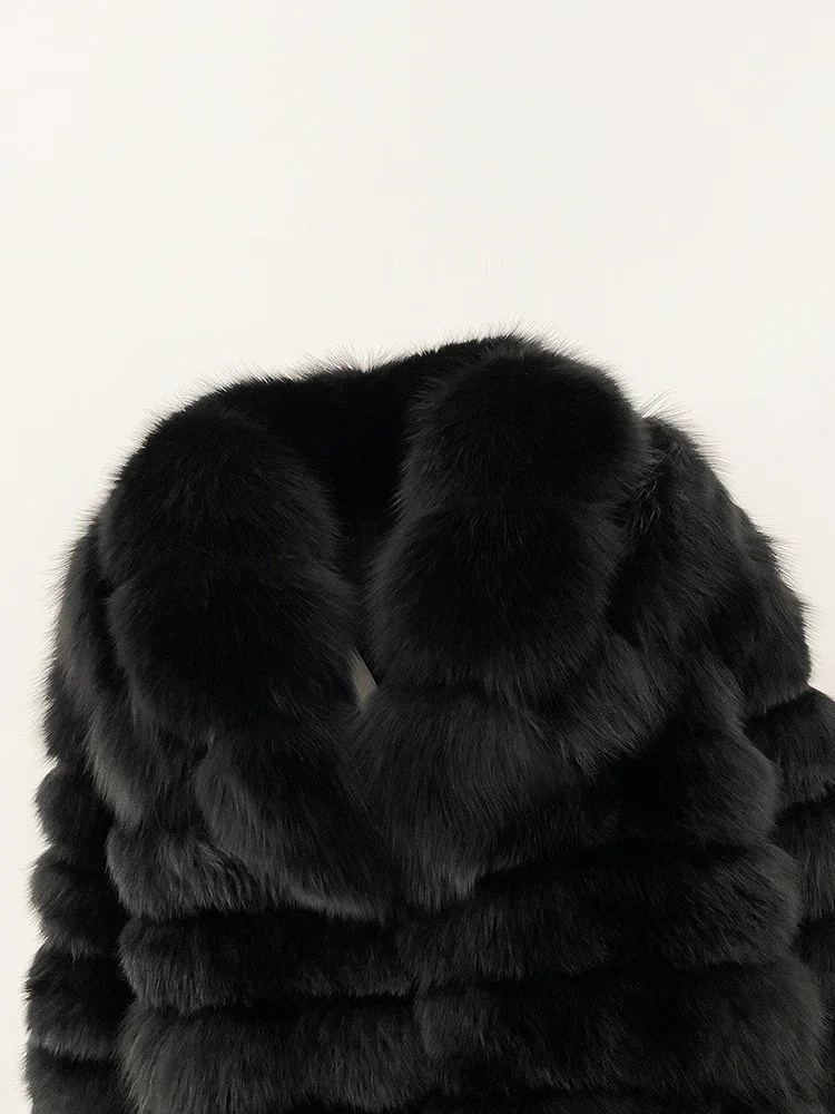 2025 nuove donne autunno inverno giacca di pelliccia nera allentata lunghezza regolabile cappotto di pelliccia di coniglio naturale moda abiti lunghi femminili