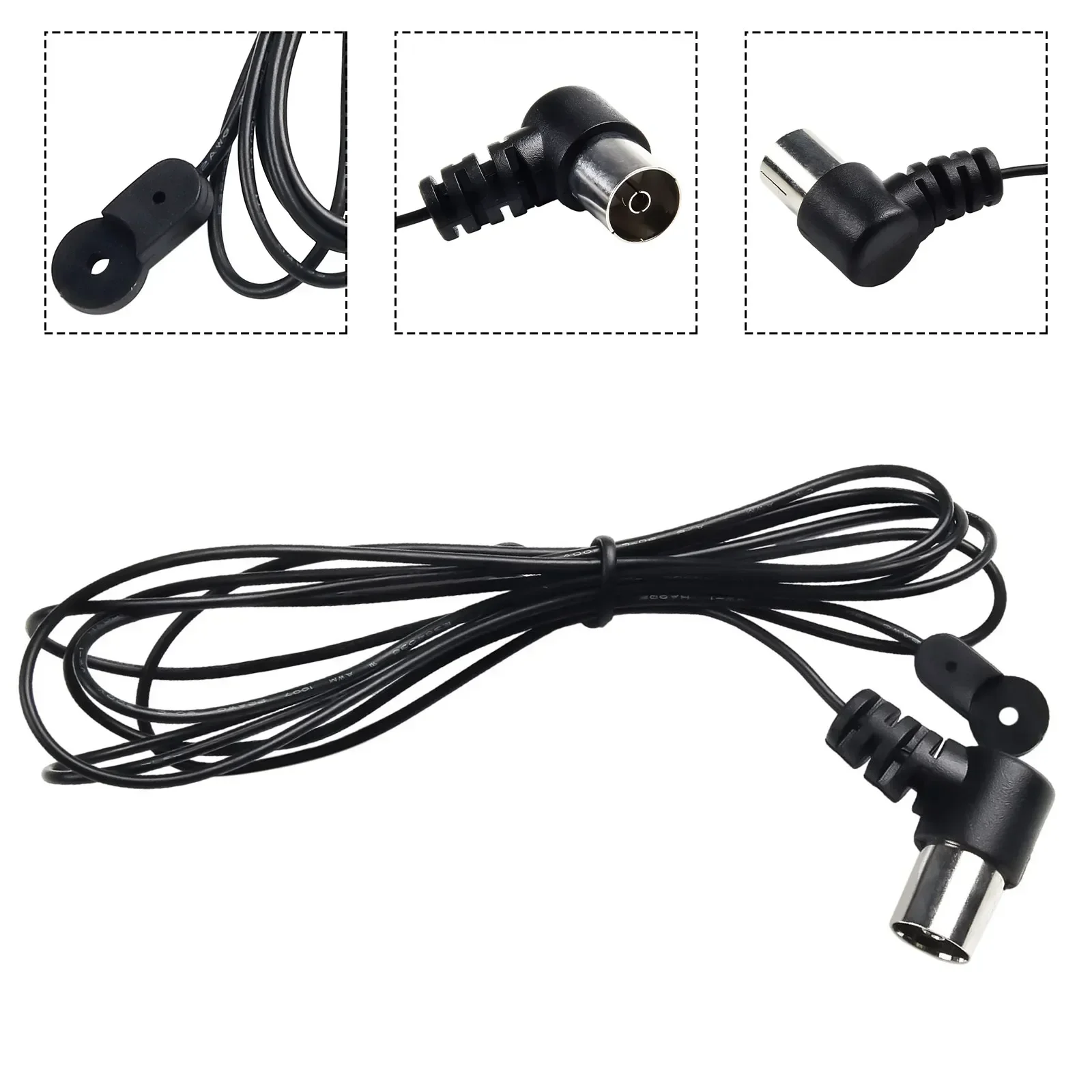 

75 Ohm Antenna FM Radio Dipole Indoor Home Stereo Receiver Aerial Black Replace Accessory Replacement Spare Parts