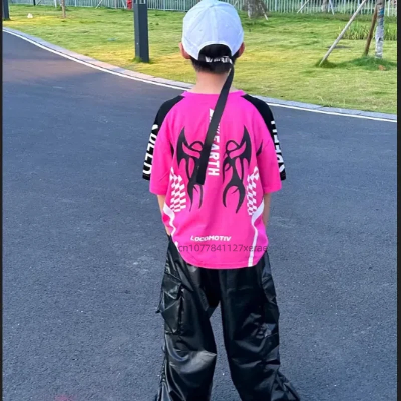 Children's Street Dance Performance Costumes, Boys' Hip-hop Motorcycle Costumes, Hip-hop Girls' Jazz Dance Runway Sets, Trendy