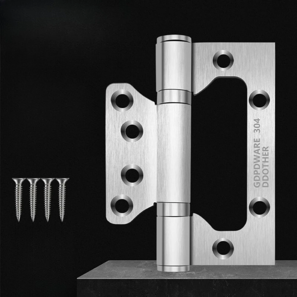 

Stainless Steel Hinges Silent Bearings 4/5 Inch Cabinet Wooden Doors Slot-free Folding Leaves Door Furniture Hinges with Screws