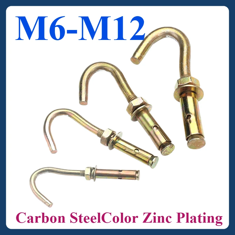 

M6 M8 M10 M12 Carbon Steel Expanding Hooks with Color Zinc Plating Expansion Hook Well Explosion Hook