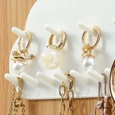 

Wall Mounted Jewelry Hooks Jewelry Organizer, No Punching Rings, Earrings, Necklaces, Hanging Racks For Women'S Jewelry Storage