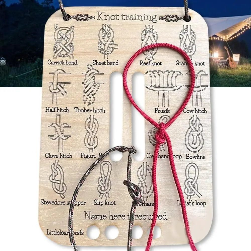 Portable Learn Knot Training Board 16 Popular Knots Paracord Knot Tying Kit Knot Tying Practice Board Kit