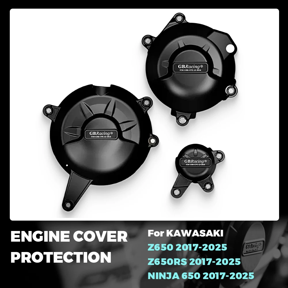 

For KAWASAKI Z650 Z650RS NINJA 650 2017-2025 Motorcycle Engine Protection Cover GB Racing Guard Set - Full Engine Defense