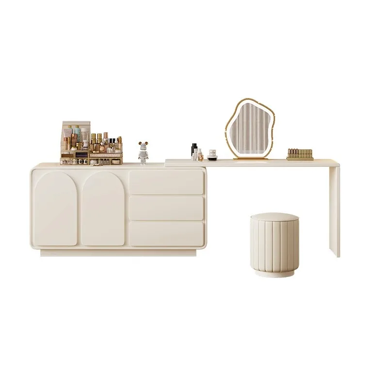 

Versatile, Cream, Solid Wood, Makeup, Light Luxury, Dresser, Nordic, Storage Cabinet, Modern, Simple, Combination, Bedroom