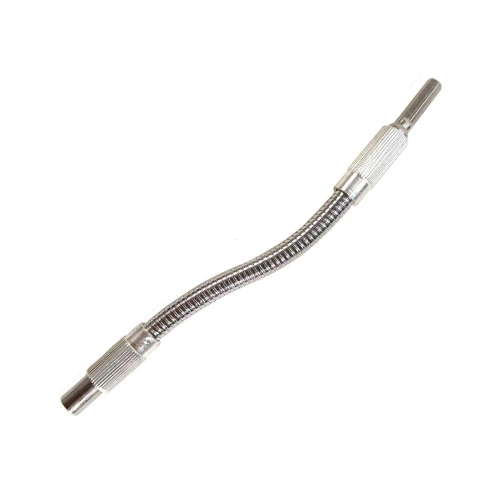 Flexible Shaft Bit Holder 10 3/4 Inch Length 14 Hex Design Compatible with Ratchet Screwdrivers and Drill Drivers