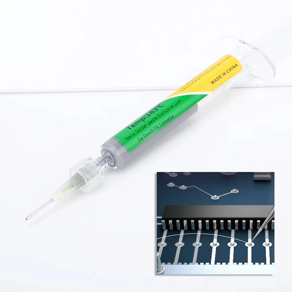 Seringue basse température sans plomb pour pâte à souder Smd, Flux pour la soudure Led Sn42Bi58, outil de réparation