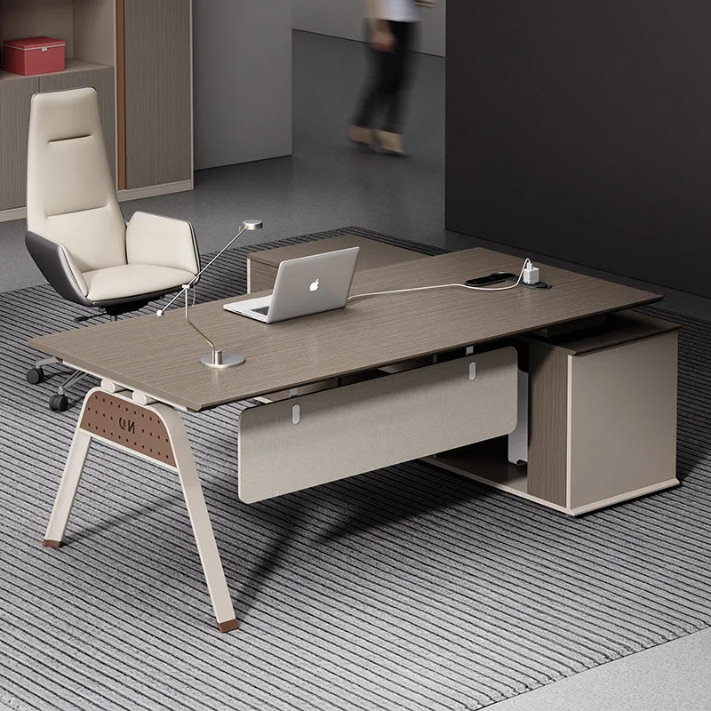 

Brown Strong Executive Desk Storage Asthetic Luxury Drawers Office Desks White Cheap Large Mesa De Escritorio Office Furniture