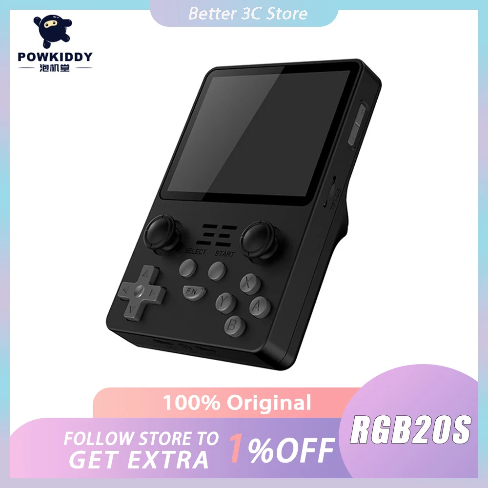 New POWKIDDY RGB20S Handheld Game Console Retro Open Source System RK3326 3.5-Inch 4:3 IPS Screen Children's Gift