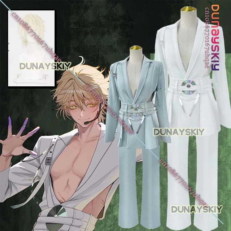 

Alien Stage Luka Cos R7 Blink gone Costume Wig Party Clothing Performance Uniform White Suit Halloween Christmas Customized