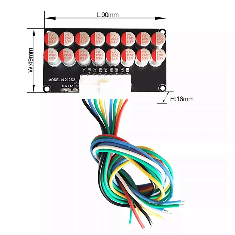 LUDA 8S 3A Active Equalizer Balancer 6S 7S Lifepo4/Lipo/LTO Battery Equalization Capacitor Shell 6-8S 3A