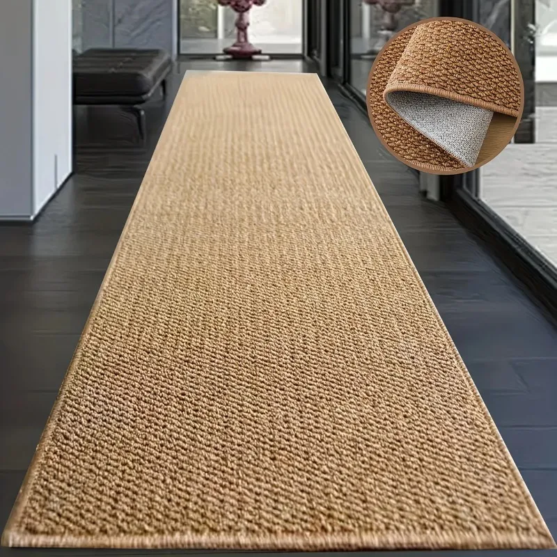 Minimalist Japanese Faux Sisal Jute Rug Waterproof Linen Texture Floor Carpet Anti-slip Wear Resistant Living Room Bedroom Decor