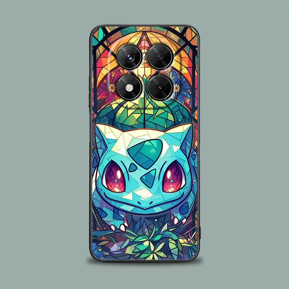 Bulbasaur Eevee Pokemons خمر الزجاج جراب هاتف ل Xiaomi Redmi 14C 12C 10C 13C Redmi ملاحظة 14 13 12 11 10 برو زائد 11S غطاء #2