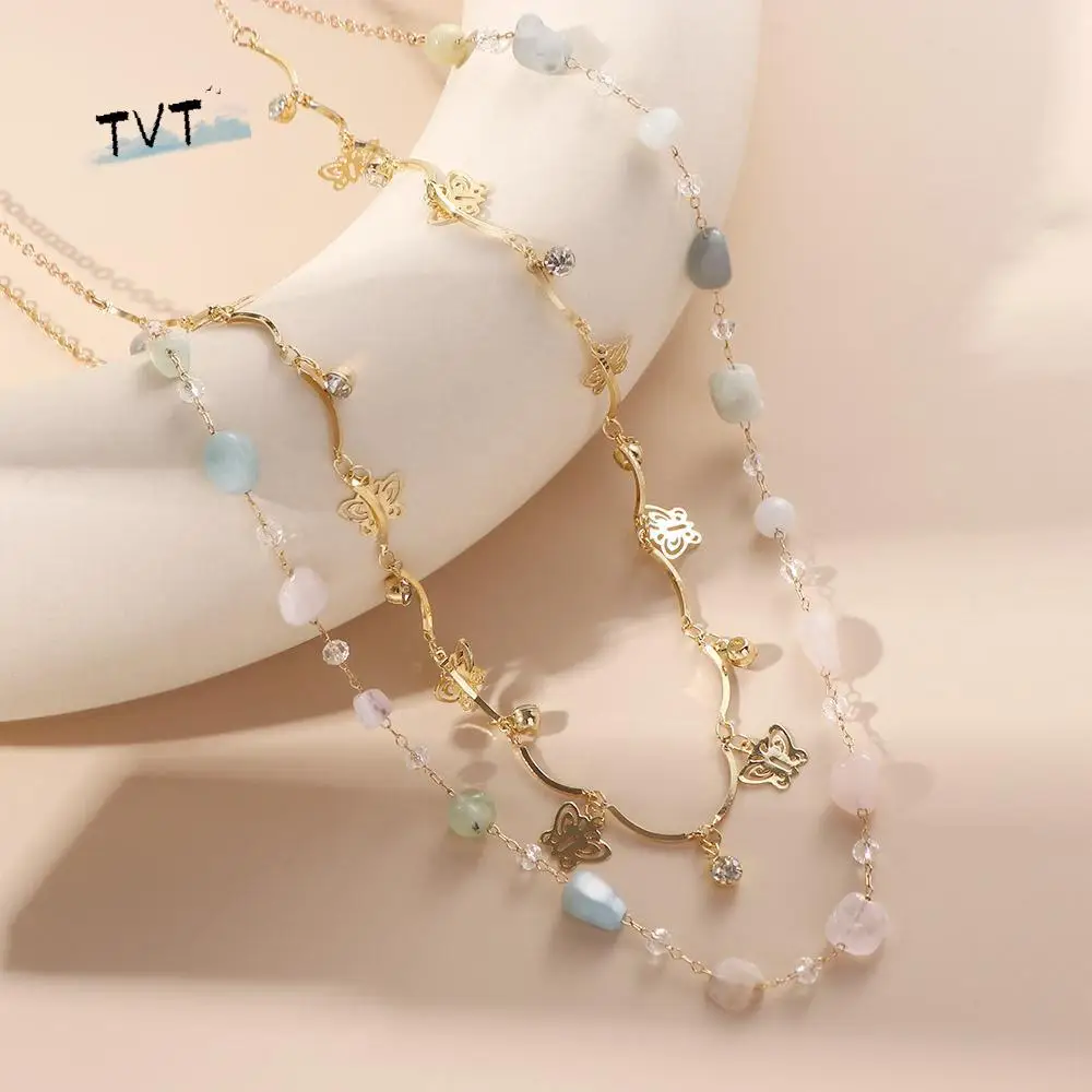 

Punk Hip Hop Rhinestone Butterfly Double Layer Metal Beach Belly Belt Women Waist Chain Body Chain Fashion Jewelry