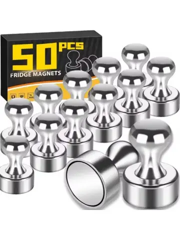 50/1Pcs Metal Strong Magnetic Pushpins Magnets Pin Whiteboard Fridge Thumbtack Power Magnet Sheets Push Pins for Office School