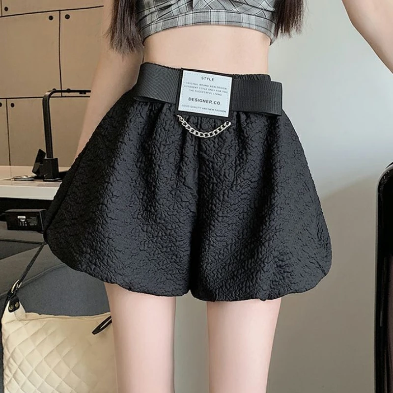 Summer Casual Elastic Waist Shorts for Women Aesthetic Fashion Outdoor Streetwear Youthful Classic Loose Wide Woman Short Pants