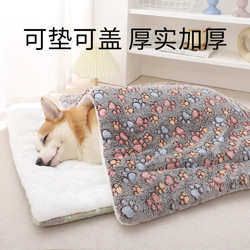 Soft Flannel Pet Mat dog Bed Winter Thicken Warm Cat Dog Blanket puppy Sleeping Cover Towel cushion for small Medium large dogs