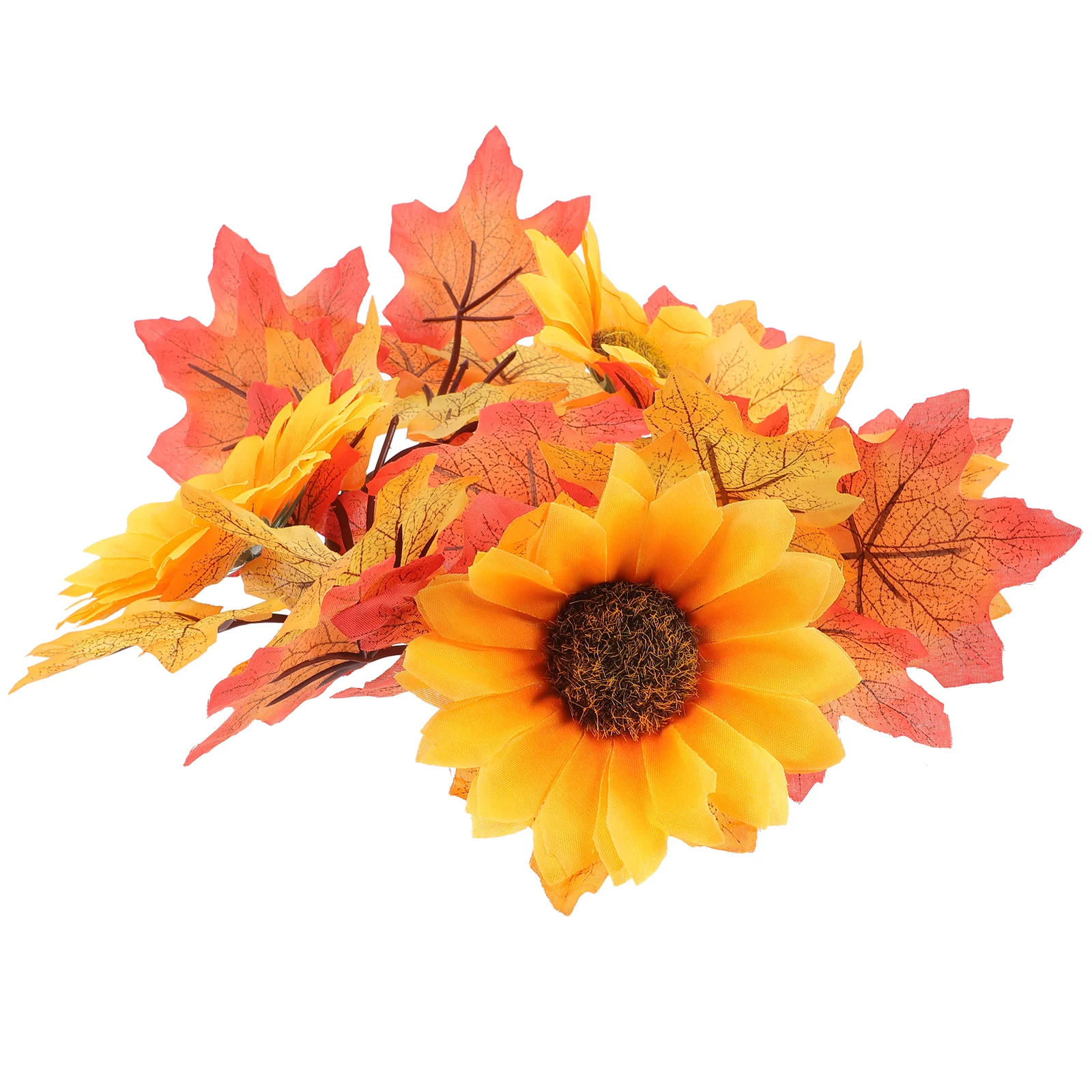 

Sunflower Maple Leaf Artificial Wreath Harvest Festival Autumn Decor Lightweight Hanging Door Table Centerpiece