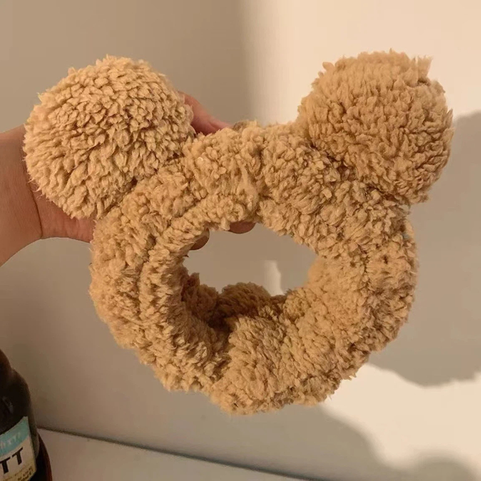  Cute Bear Hair Band Women's Face Wash Facial Mask Makeup Headwear Plush Hair Band Anti Slip Hair Band Hair Hccessories 