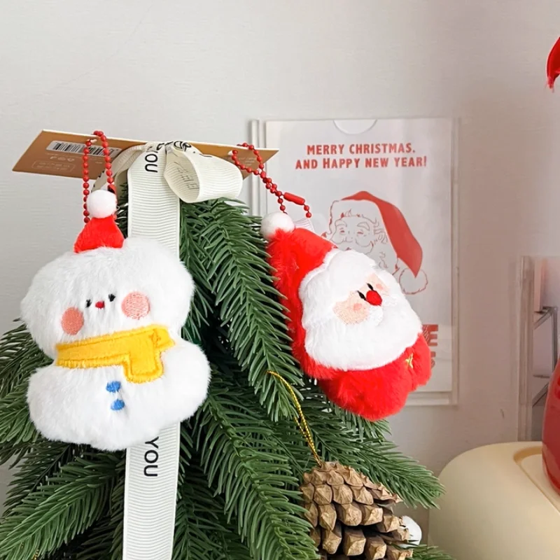 

Новый рождественский плюшевый брелок, набор украшений для куклы Санта-Клауса и снеговика, небольшой подарок для детей, сувениры для вечеринок, чулок, игрушка для девочек