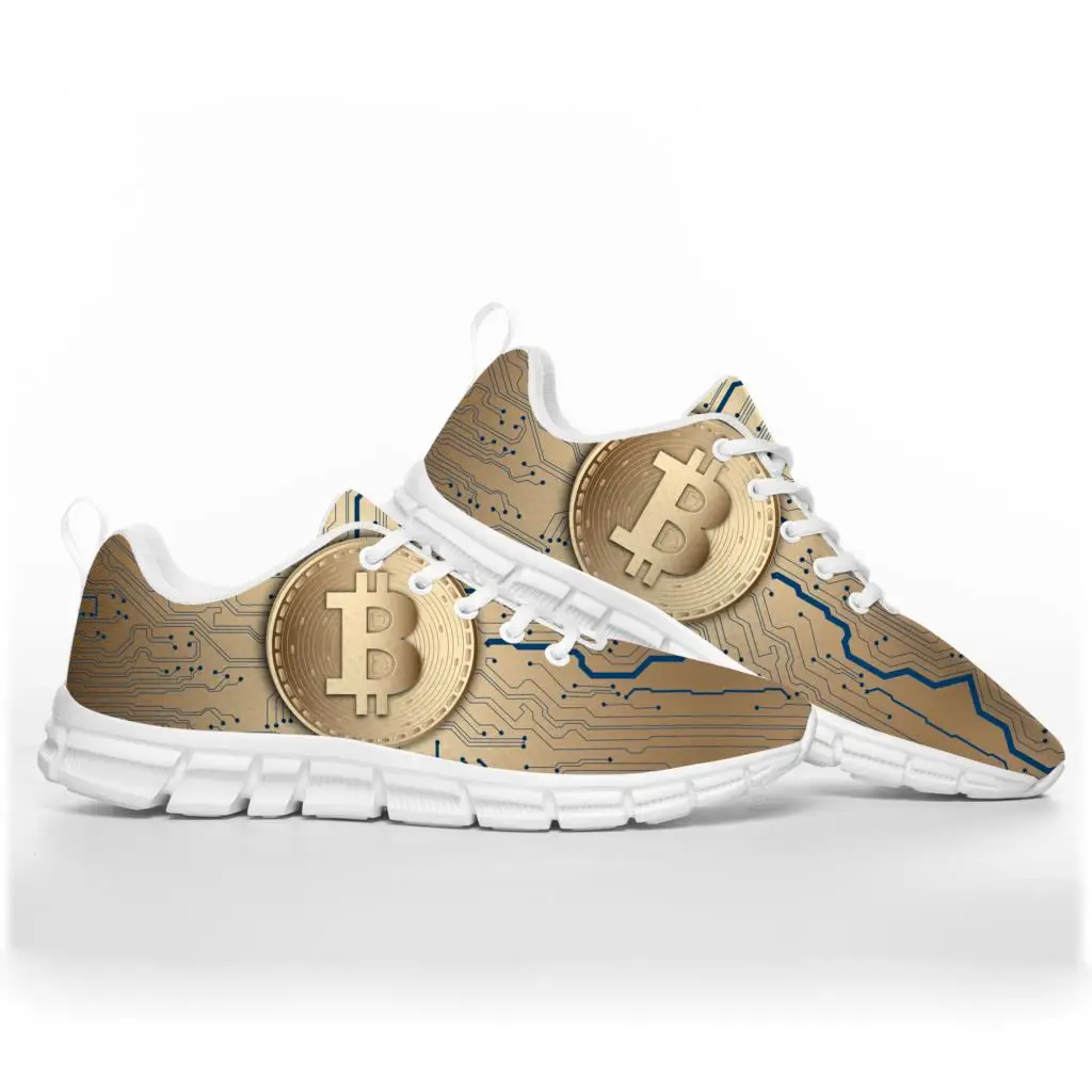 Bitcoin Cryptocurrency Miner BTC Coin Sports Shoes Mens Womens Teenager Kids Children Sneakers Custom High Quality Couple Shoe