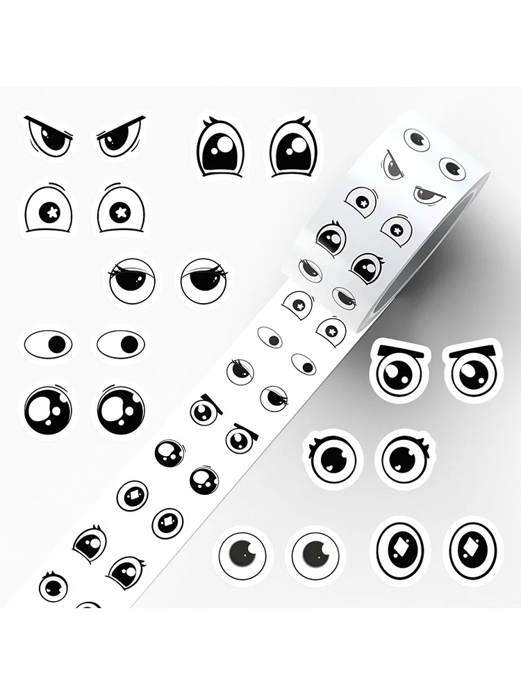 500 pièces Anime yeux rouleau autocollants décalcomanies pour ordinateur portable Scrapbook Skateboard valise guitare bricolage esthétique étanche autocollants