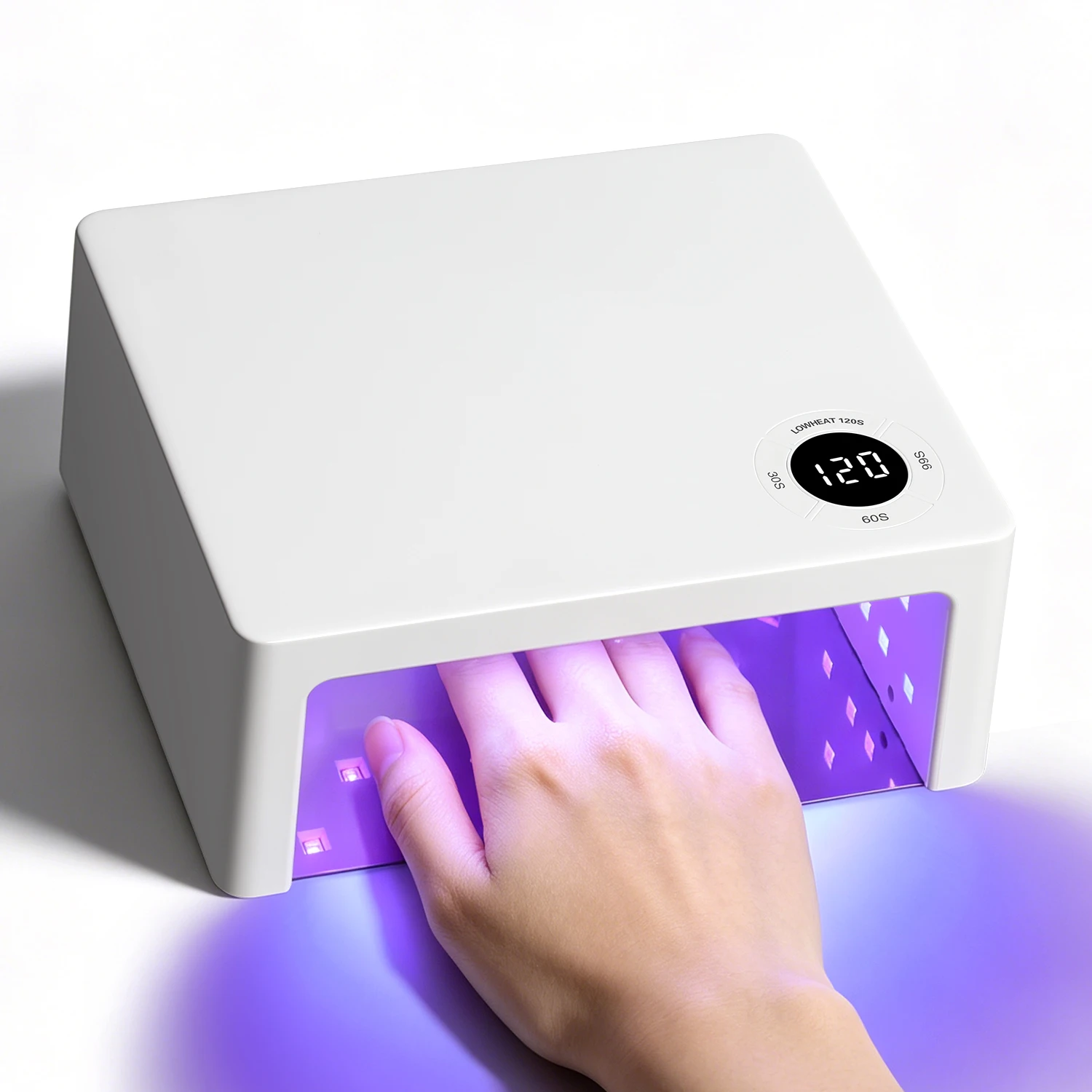 DianaBeauty UV Nail Lamp Powerful 120W Nail Dryer with 4 Timer Settings Professional Manicure Lamp with Smart Sensor Nail Tools