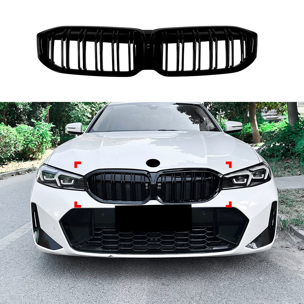 

Front Kidney Double Slat Diamond Grille Grill Grid Mesh Tuning For BMW 3 Series G20 G21 LCI 2023 2024 2025 like 330i 320d M340i