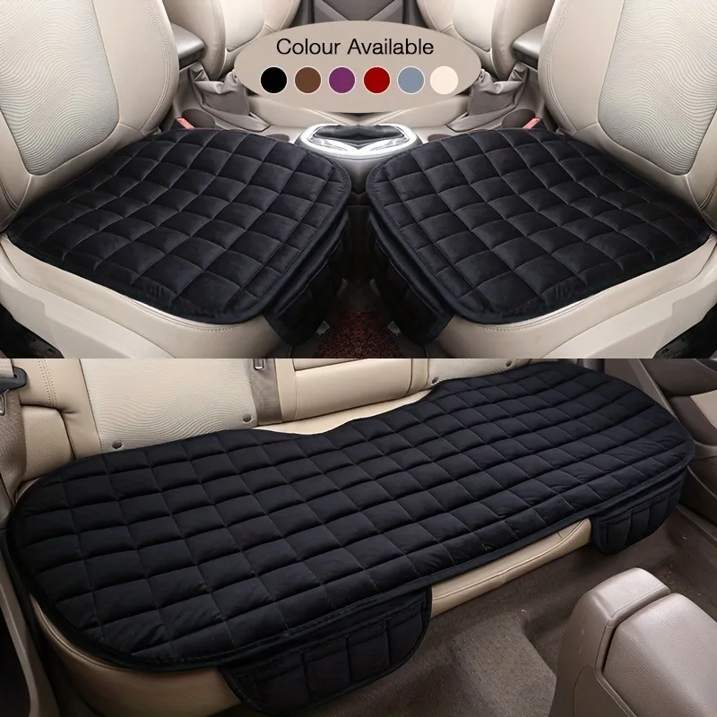 

1PC/3PCS Soft Car Seat Cover Skin-Friendly Plush Automotive Seat Cushion Anti Slip Auto Seat Protector Universal for Sedan Suv